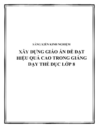SKKN Xây dựng giáo án để đạt hiệu quả cao trong giảng dạy Thể dục Lớp 8
